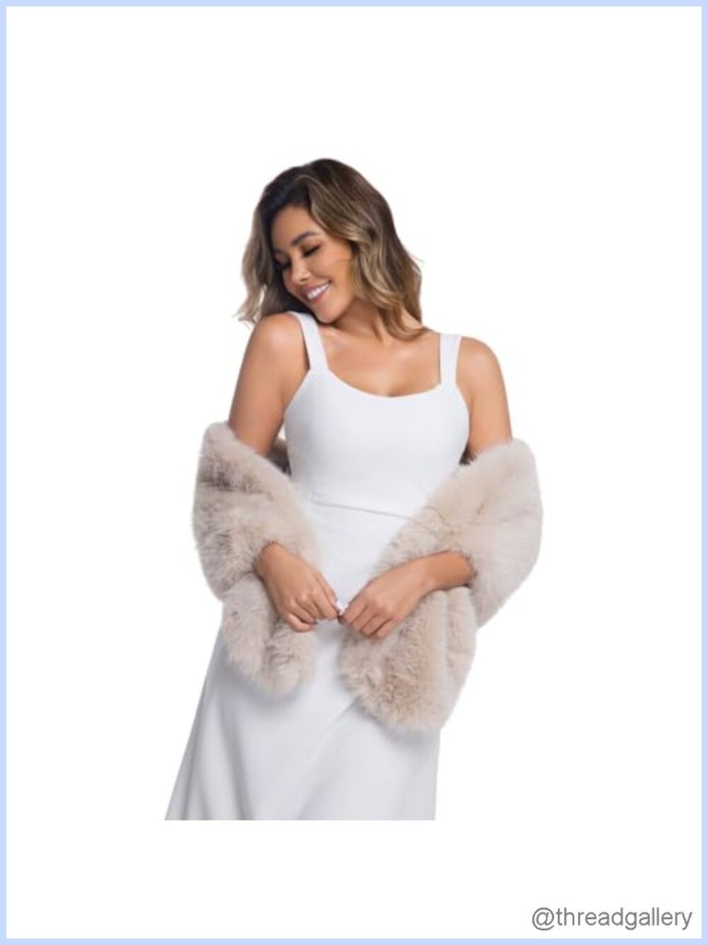 Faux Fur Collar Scarf Wrap Winter Shawl Neck Warmer Bridal Wedding